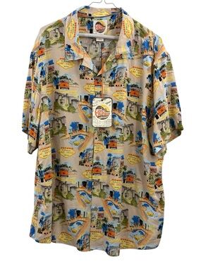 C&C California Las Vegas Print Camp Shirt 2XL NWT Retro Vacation